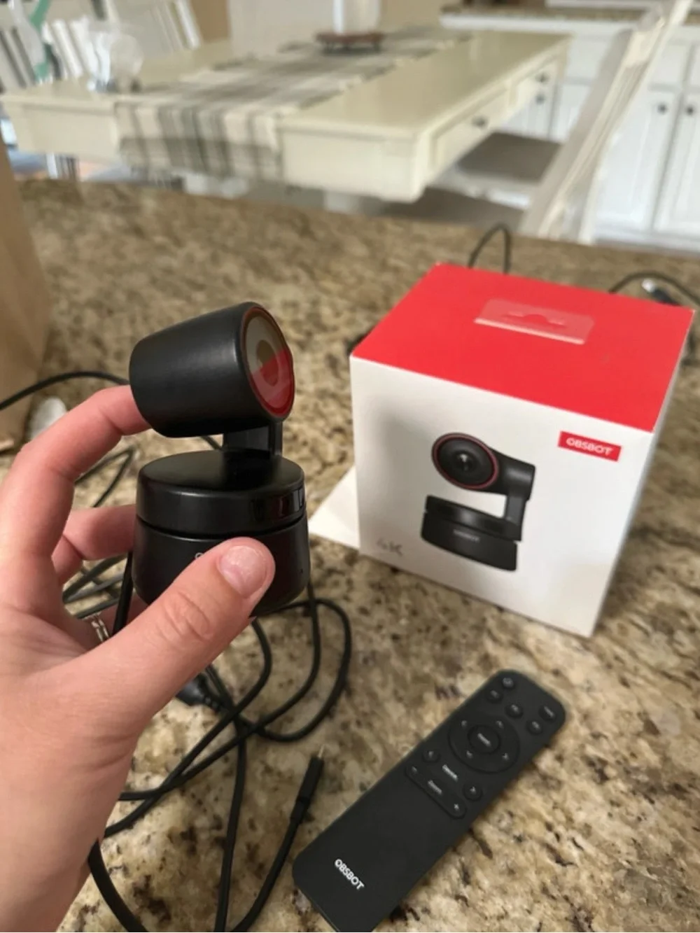 Black and Red PTZ Webcam with Remote Control